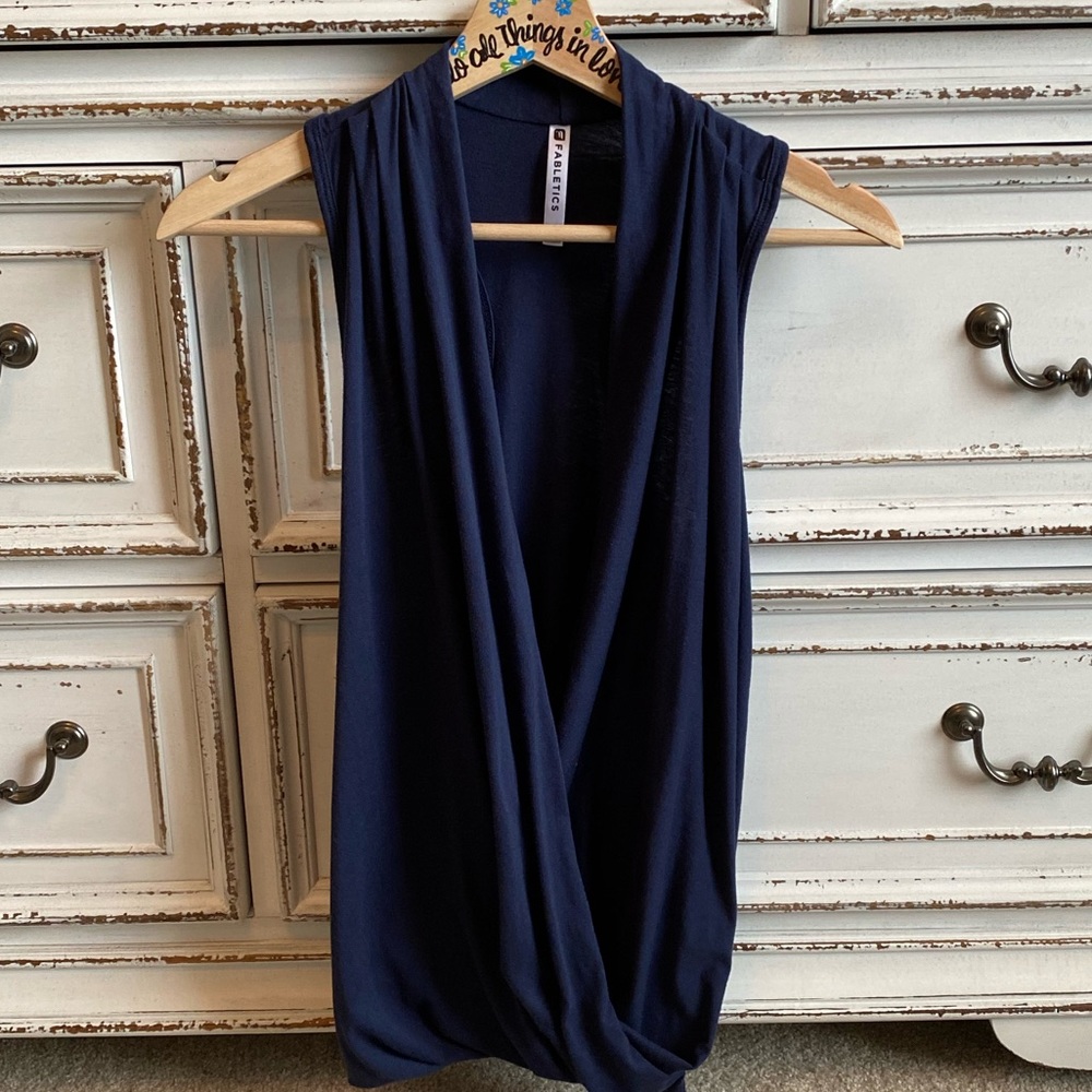 FABLETICS Aruba wrap navy tank top